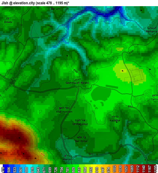 Jīsh elevation map