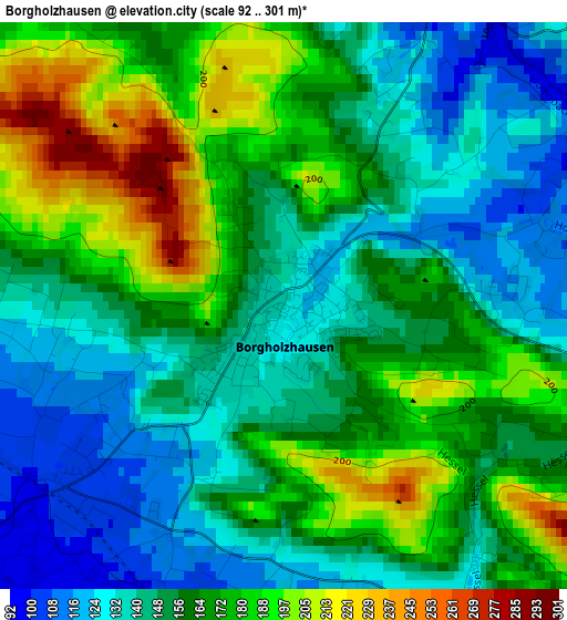 Borgholzhausen elevation map