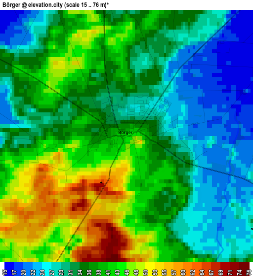 Börger elevation map