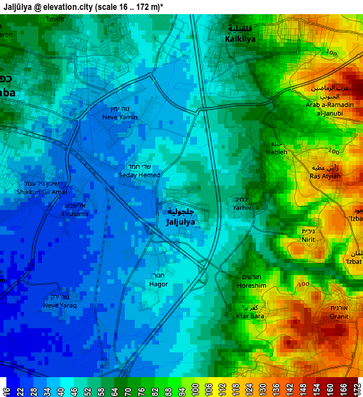 Jaljūlya elevation map