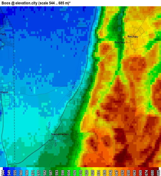 Boos elevation map