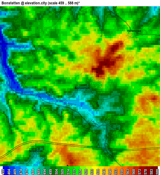 Bonstetten elevation map