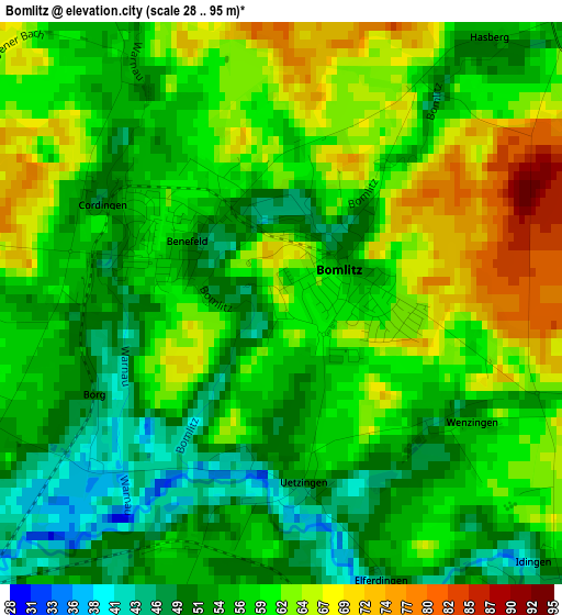 Bomlitz elevation map