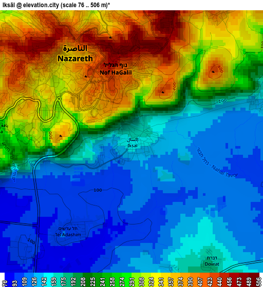 Iksāl elevation map