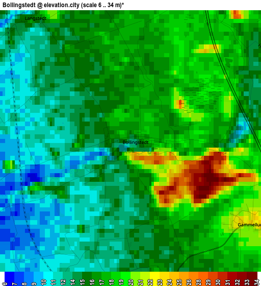 Bollingstedt elevation map