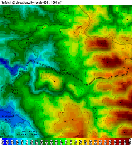 Ḥurfeish elevation map