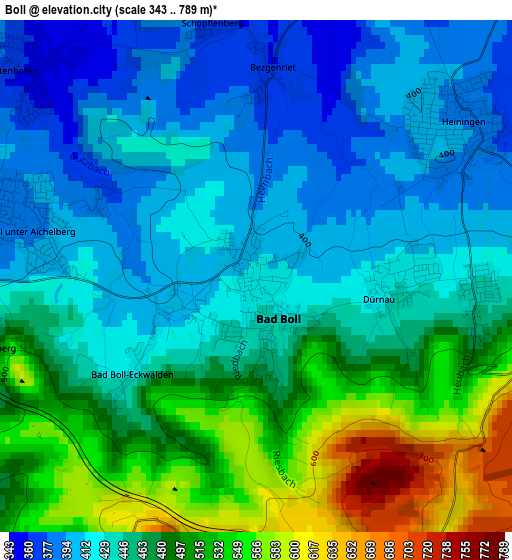 Boll elevation map