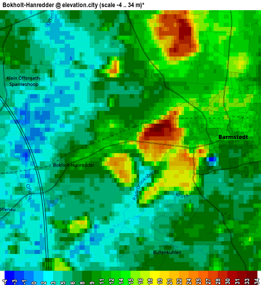 Bokholt-Hanredder elevation map