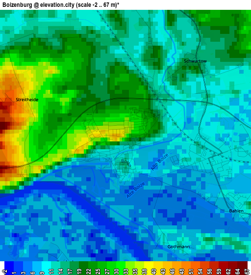 Boizenburg elevation map