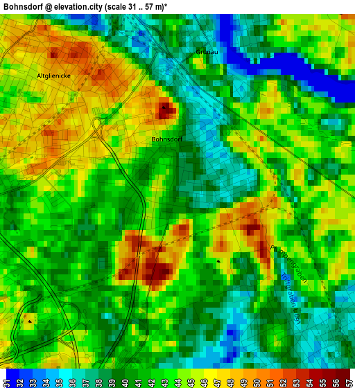 Bohnsdorf elevation map