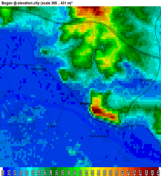 Bogen elevation map