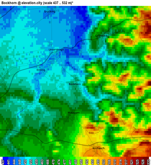 Bockhorn elevation map