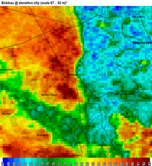 Bobbau elevation map