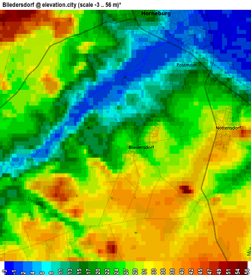 Bliedersdorf elevation map