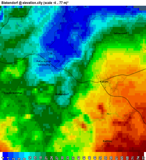 Blekendorf elevation map