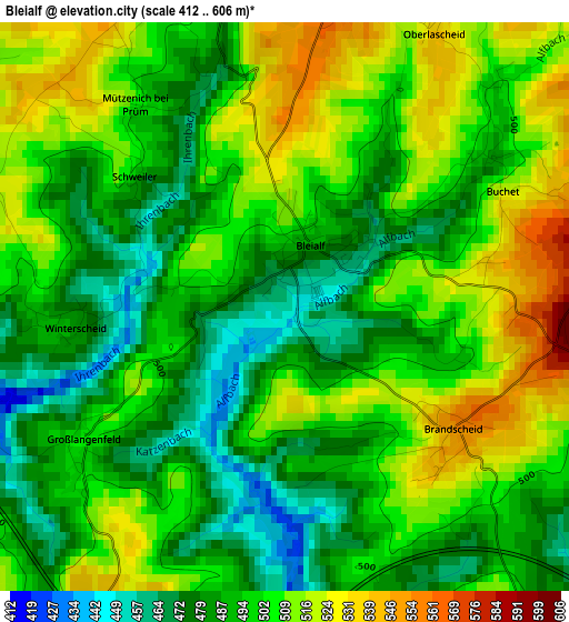 Bleialf elevation map