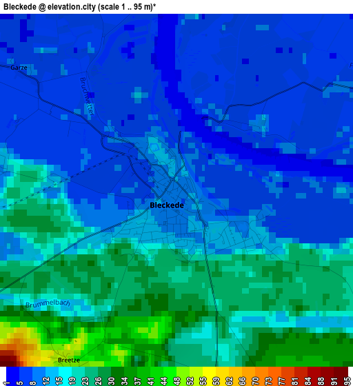 Bleckede elevation map