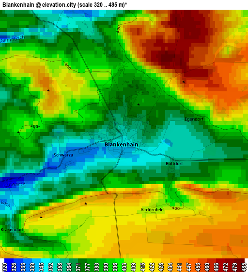 Blankenhain elevation map