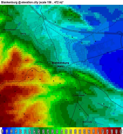 Blankenburg elevation map