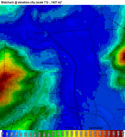 Blaichach elevation map
