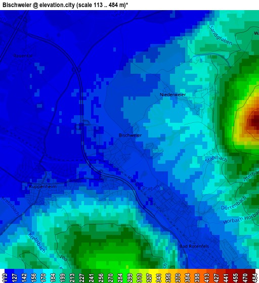 Bischweier elevation map