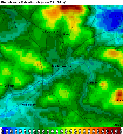 Bischofswerda elevation map