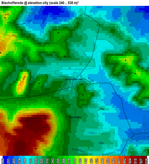 Bischofferode elevation map