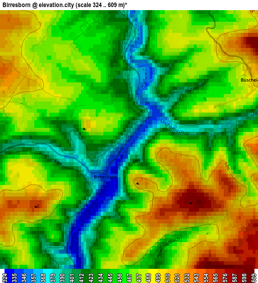 Birresborn elevation map