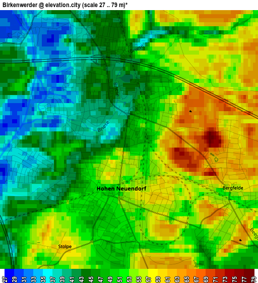 Birkenwerder elevation map