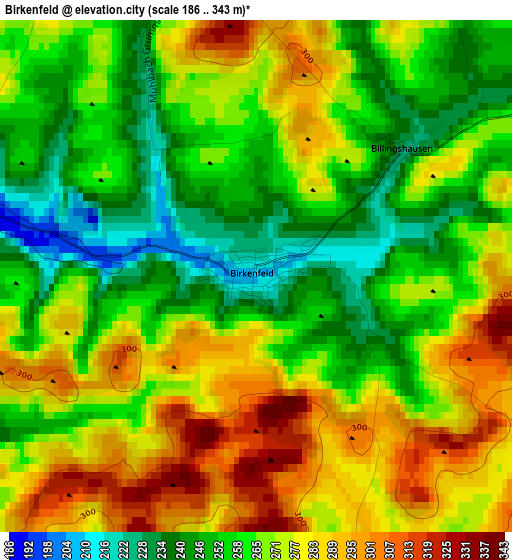 Birkenfeld elevation map