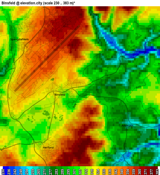 Binsfeld elevation map