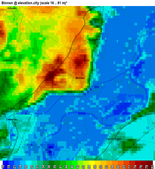 Binnen elevation map