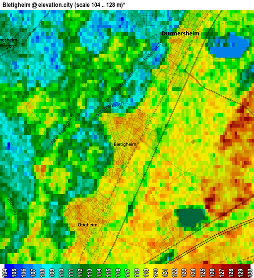 Bietigheim elevation map