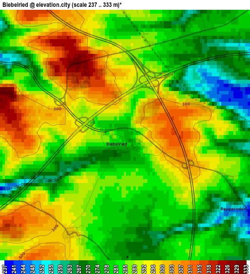 Biebelried elevation map