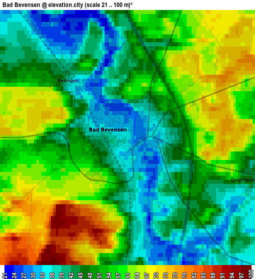 Bad Bevensen elevation map