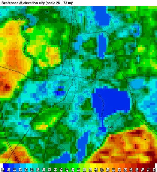 Bestensee elevation map