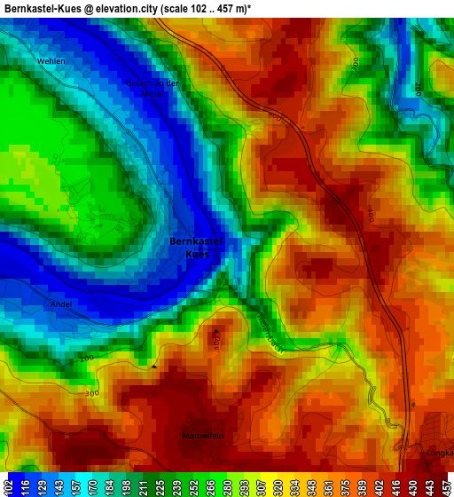 Bernkastel-Kues elevation map