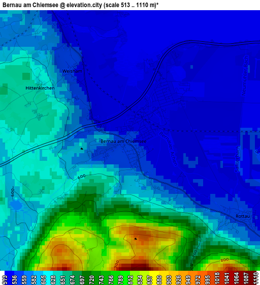 Bernau am Chiemsee elevation map