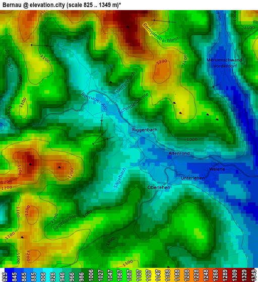 Bernau elevation map