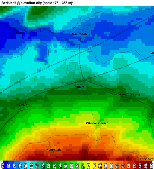 Berlstedt elevation map