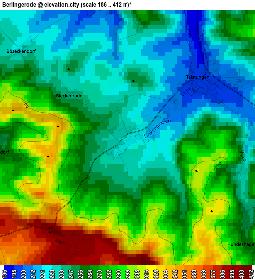 Berlingerode elevation map