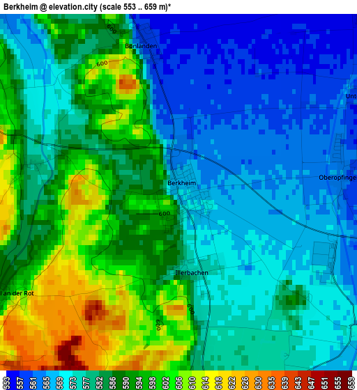 Berkheim elevation map