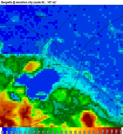 Bergwitz elevation map