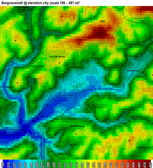 Bergneustadt elevation map