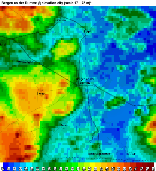 Bergen an der Dumme elevation map