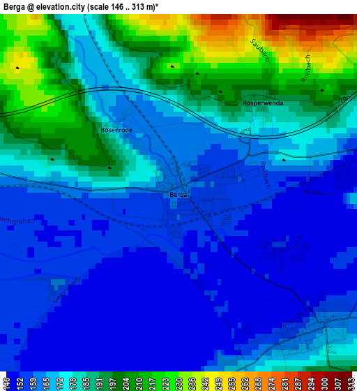 Berga elevation map
