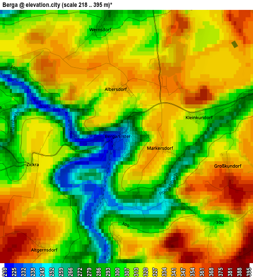 Berga elevation map