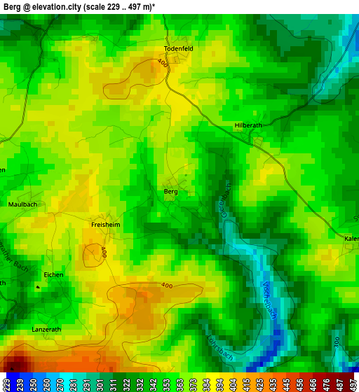 Berg elevation map