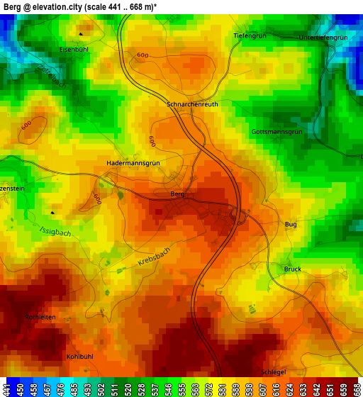 Berg elevation map