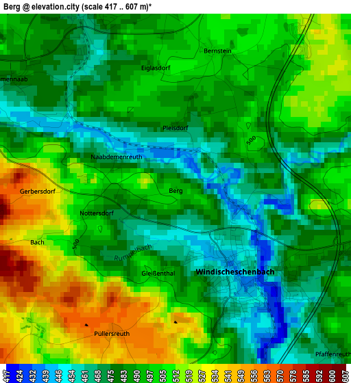 Berg elevation map